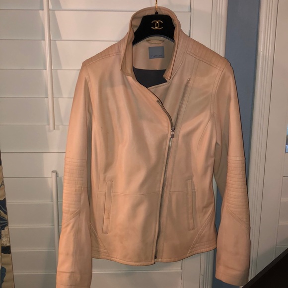 Athleta Salt Flat Leather Jacket,Pale Blush,Sz S-M - Picture 2 of 11